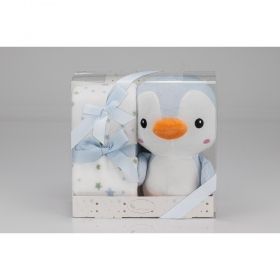 Interbaby одеяло с играчка син Пингвин 