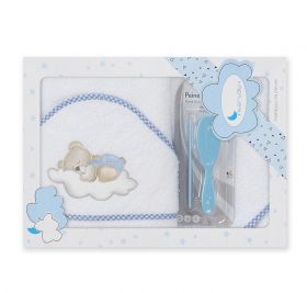 Interbaby - Бебешка хавлия *Мече* с четка и гребен