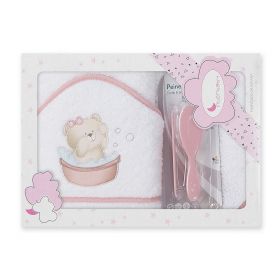 Interbaby - Бебешка хавлия *Мече* с четка и гребен