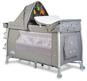 Cangaroo Сгъваема бебешка кошара ISleep Grey