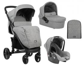 Kikka Boo Бебешка количка Madrid 3 в 1 Dark Grey Melange