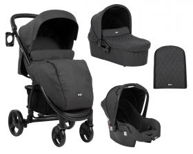 Kikka Boo Бебешка количка Madrid 3 в 1  Black Melange 