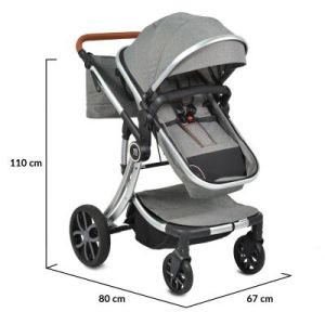 Moni - Детска комбинирана количка Polly 3 в 1 черна
