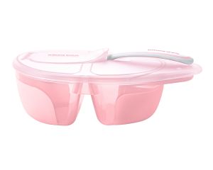Kikka Boo - Купа Tasty с 2 отделения и лъжица pink