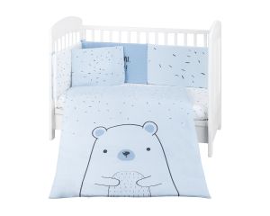 Kikka Boo Бебешки спален комплект 6 части 60/120 Bear with me Blue