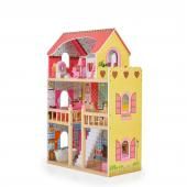 Moni Toys- Дървена къща за кукли с обзавеждане Emily