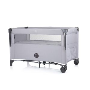 Chipolino Бебешка сгъваема кошара Relax ash grey linen