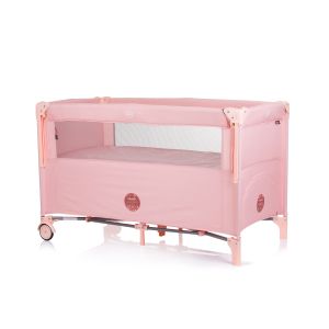 Chipolino Бебешка сгъваема кошара Relax flamingo linen