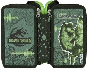 Undercover Scooli - Несесер с 3 ципа и аксесоари Jurassic World