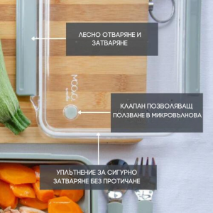 Nuvita - Средна кутия за храна 950ml Sage Green