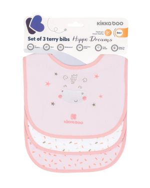 Kikka Boo - Хавлиен лигавник 3бр. Hippo Dreams Pink