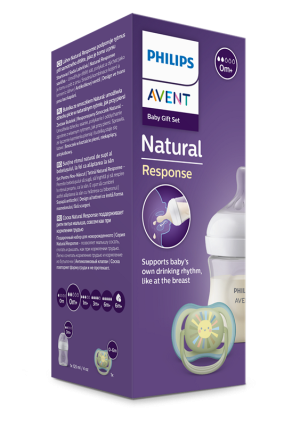 Philips AVENT - Шише на хранене Natural Response 125 мл. и залъгалка