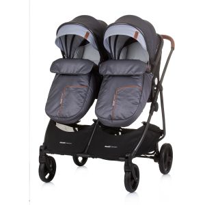 Chipolino Количка за близнаци Duo Smart сива