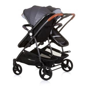 Chipolino Количка за близнаци Duo Smart сива