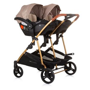 Chipolino Количка за близнаци Duo Smart беж