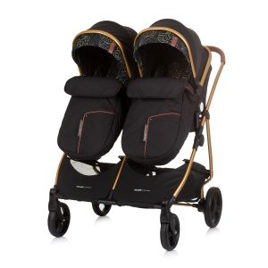 Chipolino Количка за близнаци Duo Smart обсидиан