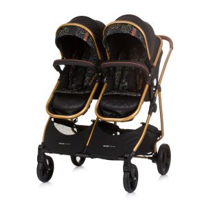 Chipolino Количка за близнаци Duo Smart обсидиан