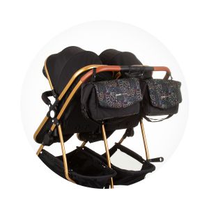 Chipolino Количка за близнаци Duo Smart обсидиан