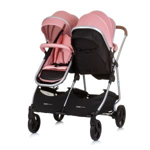 Chipolino Количка за близнаци Duo Smart фламинго