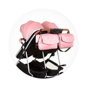 Chipolino Количка за близнаци Duo Smart фламинго