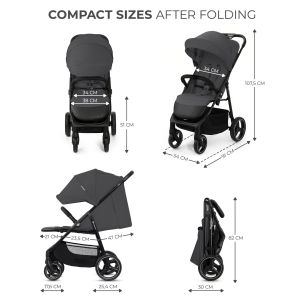 Kinderkraft Бебешка количка TRIG 3 granite grey