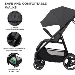 Kinderkraft Бебешка количка TRIG 3 granite grey