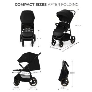 Kinderkraft Бебешка количка TRIG 3 onyx black