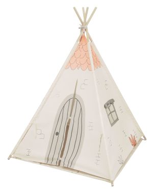 Kikka Boo Палатка за игра с мека подложка Beige House