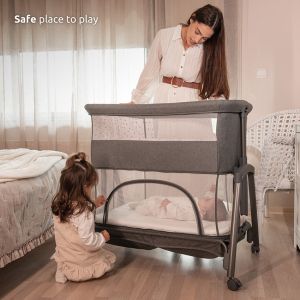 Lorelli Бебешка мини кошара Layla 2 в 1 беж