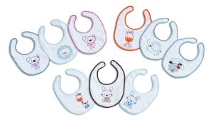 Interbaby - Комплект лигавници с велкро лепенка 6 бр. *Животни*