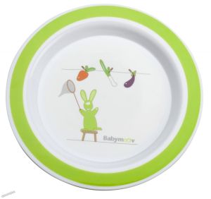 Babymoov - Детска чиния с декорация Rabbit Crockery Green