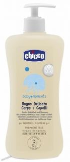 Chicco - Бебешки шампоан за коса и тяло Baby Moments без сълзи 500 ml.