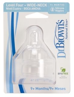 Dr. Brown`s Natural Flow - широки силиконови биберони 9+ - 2бр.