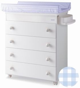 Шкаф-вана за детска стая Micuna B947 White с повивалник Vichy Blue