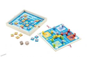 Sevi - Комплект класически игри 4 в 1 от дърво
