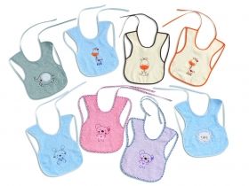 Interbaby - Комплект лигавници 6 бр. с презрамки *Животни и цветове*