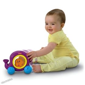 Fisher Price - Забавена играчка за бутане Topzy Tumblers™ Whirl 'n Tumble™ Elephant