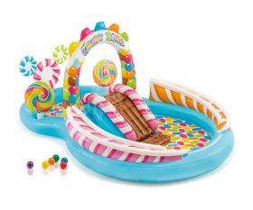 INTEX  - Надуваем център за игра с пързалка Candy Zone