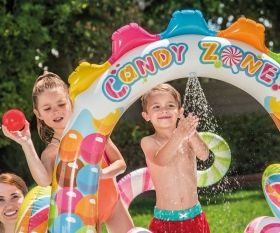 INTEX  - Надуваем център за игра с пързалка Candy Zone