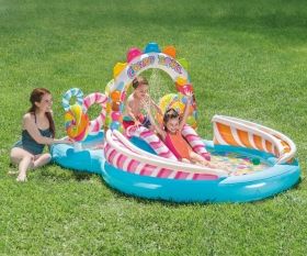 INTEX  - Надуваем център за игра с пързалка Candy Zone