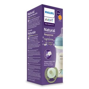Philips AVENT -  Бебешко шише Natural Response със залъгалка светещи