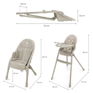 Kinderkraft DINNLY столче за хранене beige
